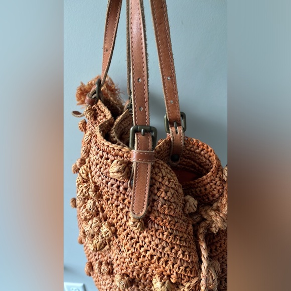 Gerard Darel large raffia tote rust orange color - Picture 9 of 11